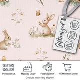 Watercolor Bunny Floral Meadow Seamless Pattern on Neutral Cream  Digital Print Material by the Metre UK Sewing Quilting Textile