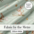 Watercolor Bunny Floral Meadow Light Grey Seamless Pattern Lovely  Digital Print Material by the Metre UK Sewing Quilting Textile