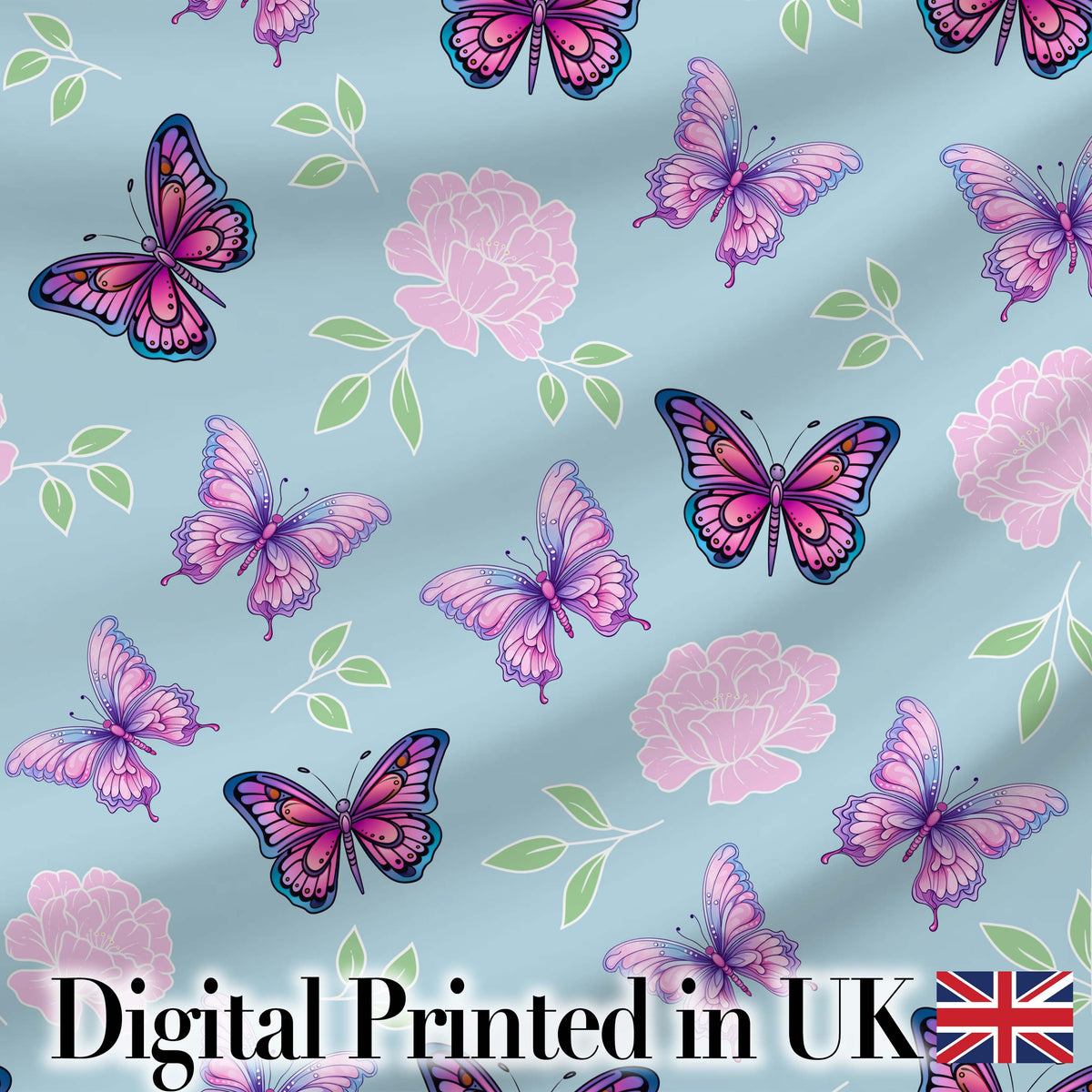 Pink Purple Butterfly Floral Lavender Background Seamless Pattern  Digital Print Material by the Metre UK Sewing Quilting Textile