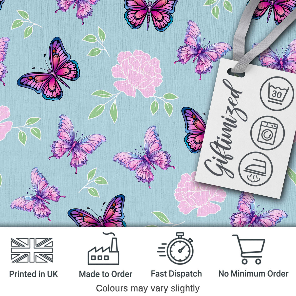 Pink Purple Butterfly Floral Lavender Background Seamless Pattern  Digital Print Material by the Metre UK Sewing Quilting Textile