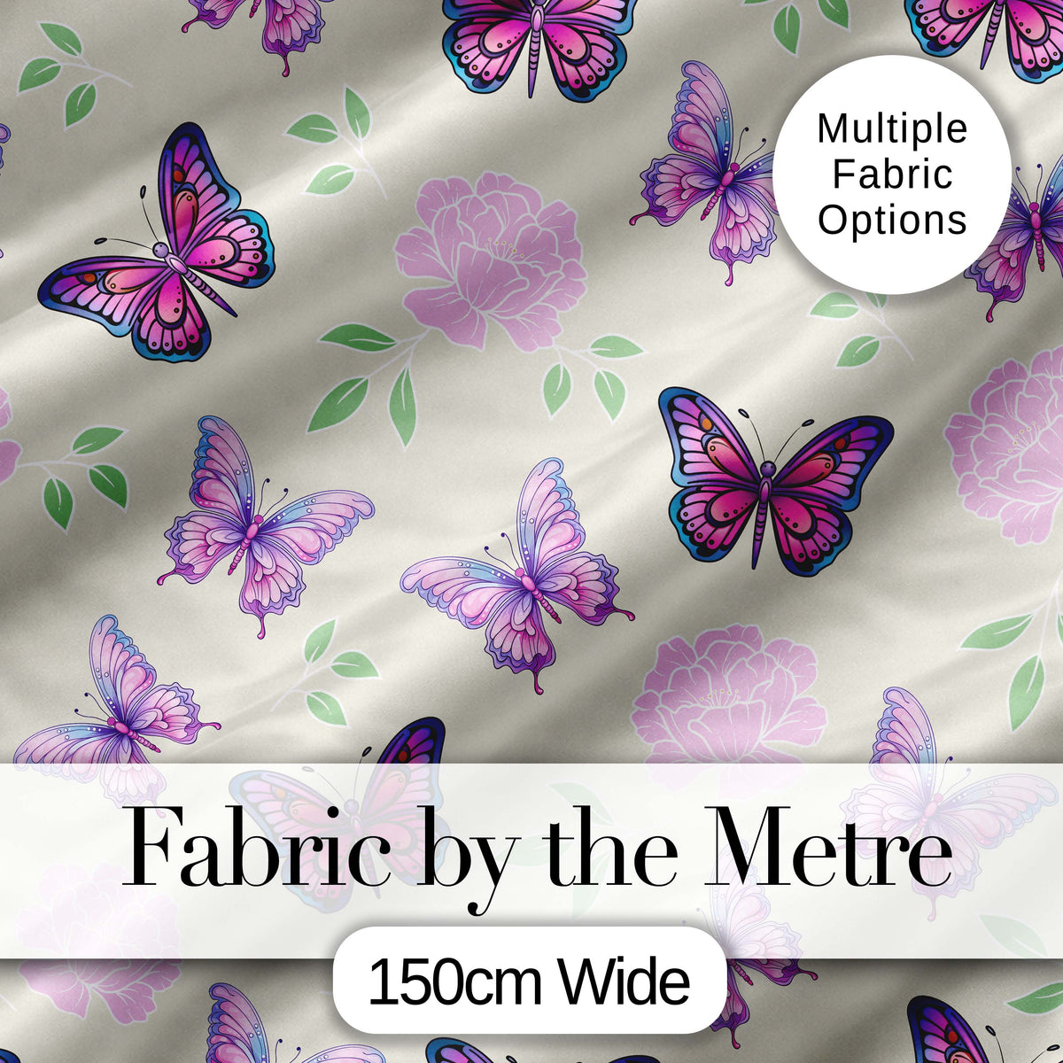 Pink Purple Butterfly Floral Soft Pink Background Seamless Pattern  Digital Print Material by the Metre UK Sewing Quilting Textile