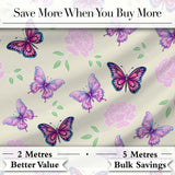 Pink Purple Butterfly Floral Soft Pink Background Seamless Pattern  Digital Print Material by the Metre UK Sewing Quilting Textile
