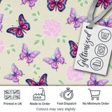 Pink Purple Butterfly Floral Soft Pink Background Seamless Pattern  Digital Print Material by the Metre UK Sewing Quilting Textile