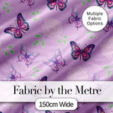 Pink Purple Butterfly Floral Yellow Background Seamless Pattern  Digital Print Material by the Metre UK Sewing Quilting Textile