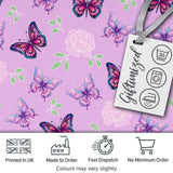 Pink Purple Butterfly Floral Yellow Background Seamless Pattern  Digital Print Material by the Metre UK Sewing Quilting Textile