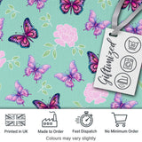 Colorful Neon Rainbow Butterflies Dark Background Seamless Pattern  Digital Print Material by the Metre UK Sewing Quilting Textile