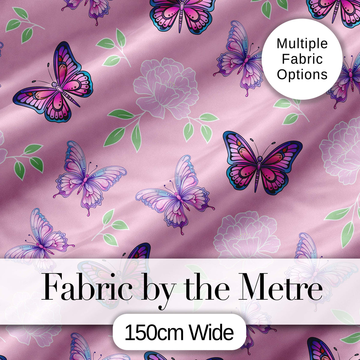 Pastel Watercolor Butterflies Black Background Seamless Pattern  Digital Print Material by the Metre UK Sewing Quilting Textile