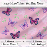 Pastel Watercolor Butterflies Black Background Seamless Pattern  Digital Print Material by the Metre UK Sewing Quilting Textile