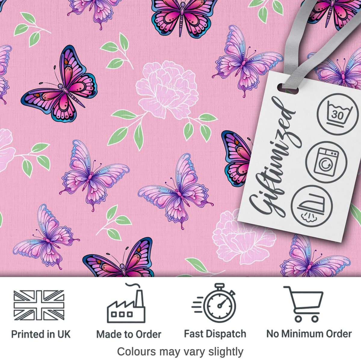 Pastel Watercolor Butterflies Black Background Seamless Pattern  Digital Print Material by the Metre UK Sewing Quilting Textile