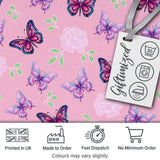 Pastel Watercolor Butterflies Black Background Seamless Pattern  Digital Print Material by the Metre UK Sewing Quilting Textile