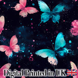 Pastel Watercolor Butterflies Cream Background Seamless Pattern  Digital Print Material by the Metre UK Sewing Quilting Textile