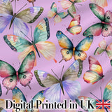 Pastel Watercolor Butterflies Soft Pink Background Seamless Pattern  Digital Print Material by the Metre UK Sewing Quilting Textile