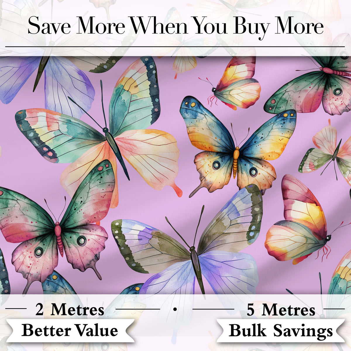 Pastel Watercolor Butterflies Soft Pink Background Seamless Pattern  Digital Print Material by the Metre UK Sewing Quilting Textile