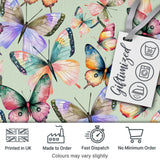 Watercolor Butterfly Leaf Botanical Seamless Pattern Lovely  Digital Print Material by the Metre UK Sewing Quilting Textile