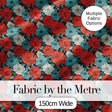 Dark Background Coral Rose Floral Seamless Pattern Cute Unique Gift  Digital Print Material by the Metre UK Sewing Quilting Textile