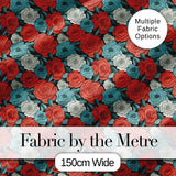 Dark Background Coral Rose Floral Seamless Pattern Cute Unique Gift  Digital Print Material by the Metre UK Sewing Quilting Textile
