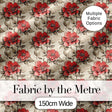 Bold Red and Ivory Camellia Floral Seamless Pattern Cute Unique Gift  Digital Print Material by the Metre UK Sewing Quilting Textile