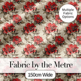 Bold Red and Ivory Camellia Floral Seamless Pattern Cute Unique Gift  Digital Print Material by the Metre UK Sewing Quilting Textile