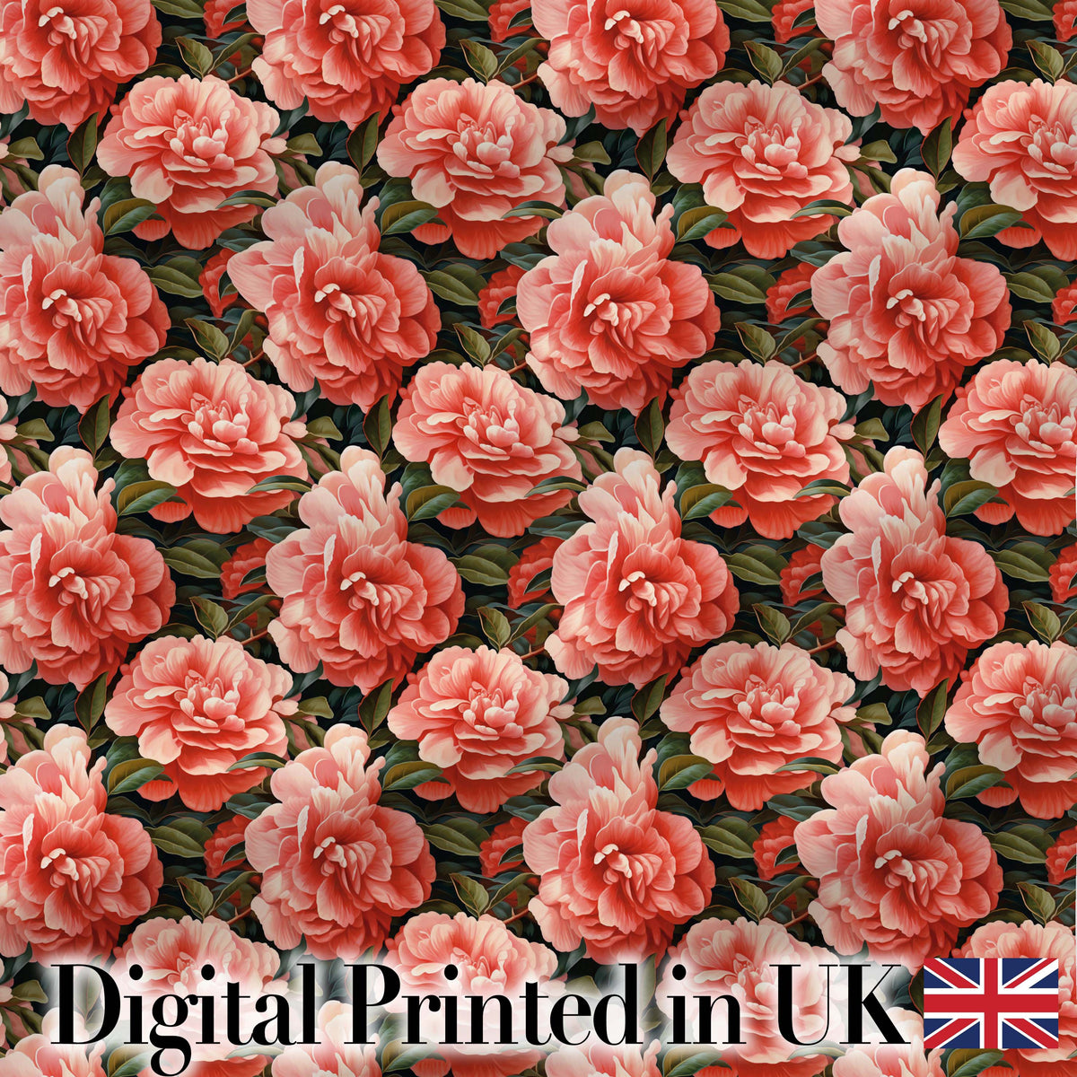 Pastel Pink Peony Floral Light Blue Background Seamless Pattern  Digital Print Material by the Metre UK Sewing Quilting Textile