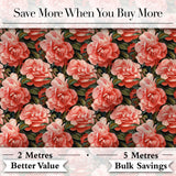 Pastel Pink Peony Floral Light Blue Background Seamless Pattern  Digital Print Material by the Metre UK Sewing Quilting Textile