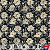 Coral Camellia Branch Botanical Cream Background Seamless Pattern  Digital Print Material by the Metre UK Sewing Quilting Textile