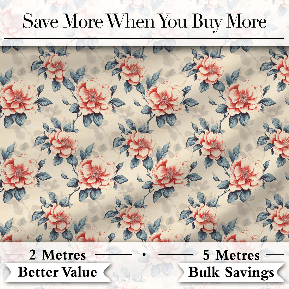 Pink and Red Rose Garden Floral Seamless Pattern Cute Unique Gift  Digital Print Material by the Metre UK Sewing Quilting Textile