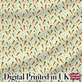 Vintage Carrot Farm Botanical Cream Background Seamless Pattern  Digital Print Material by the Metre UK Sewing Quilting Textile