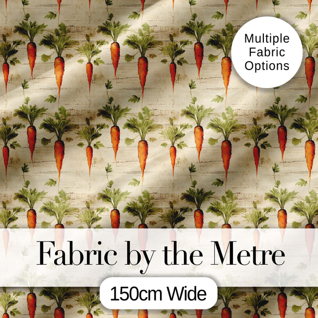 Farmhouse Style Hand Drawn Carrot Repeat Distressed Texture Design  Digital Print Material by the Metre UK Sewing Quilting Textile