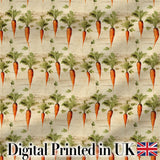 Farmhouse Style Hand Drawn Carrot Repeat Distressed Texture Design  Digital Print Material by the Metre UK Sewing Quilting Textile