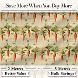 Farmhouse Style Hand Drawn Carrot Repeat Distressed Texture Design  Digital Print Material by the Metre UK Sewing Quilting Textile