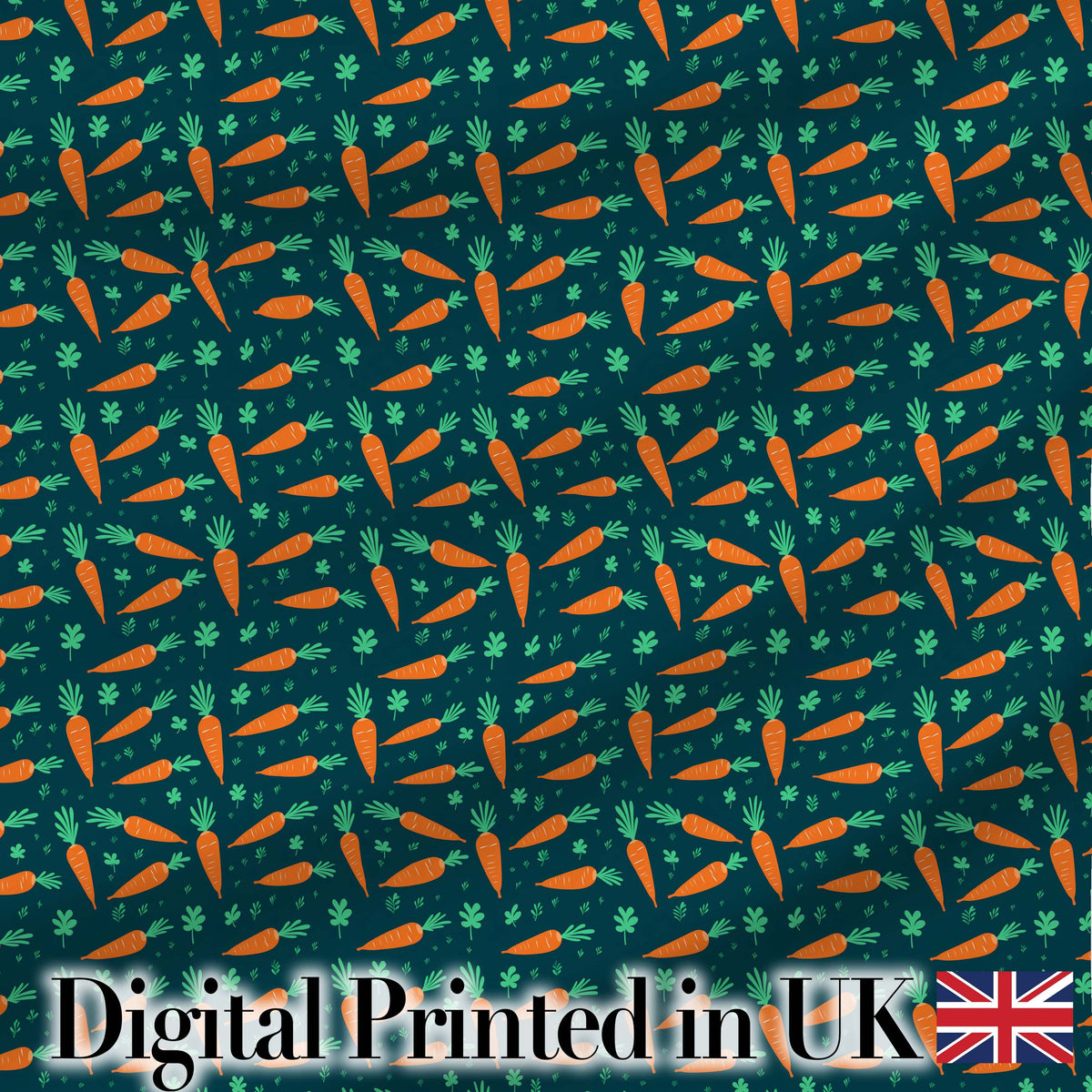 Delicate Watercolor Carrot and Herb Botanical Seamless Pattern Light  Digital Print Material by the Metre UK Sewing Quilting Textile