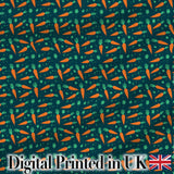 Delicate Watercolor Carrot and Herb Botanical Seamless Pattern Light  Digital Print Material by the Metre UK Sewing Quilting Textile