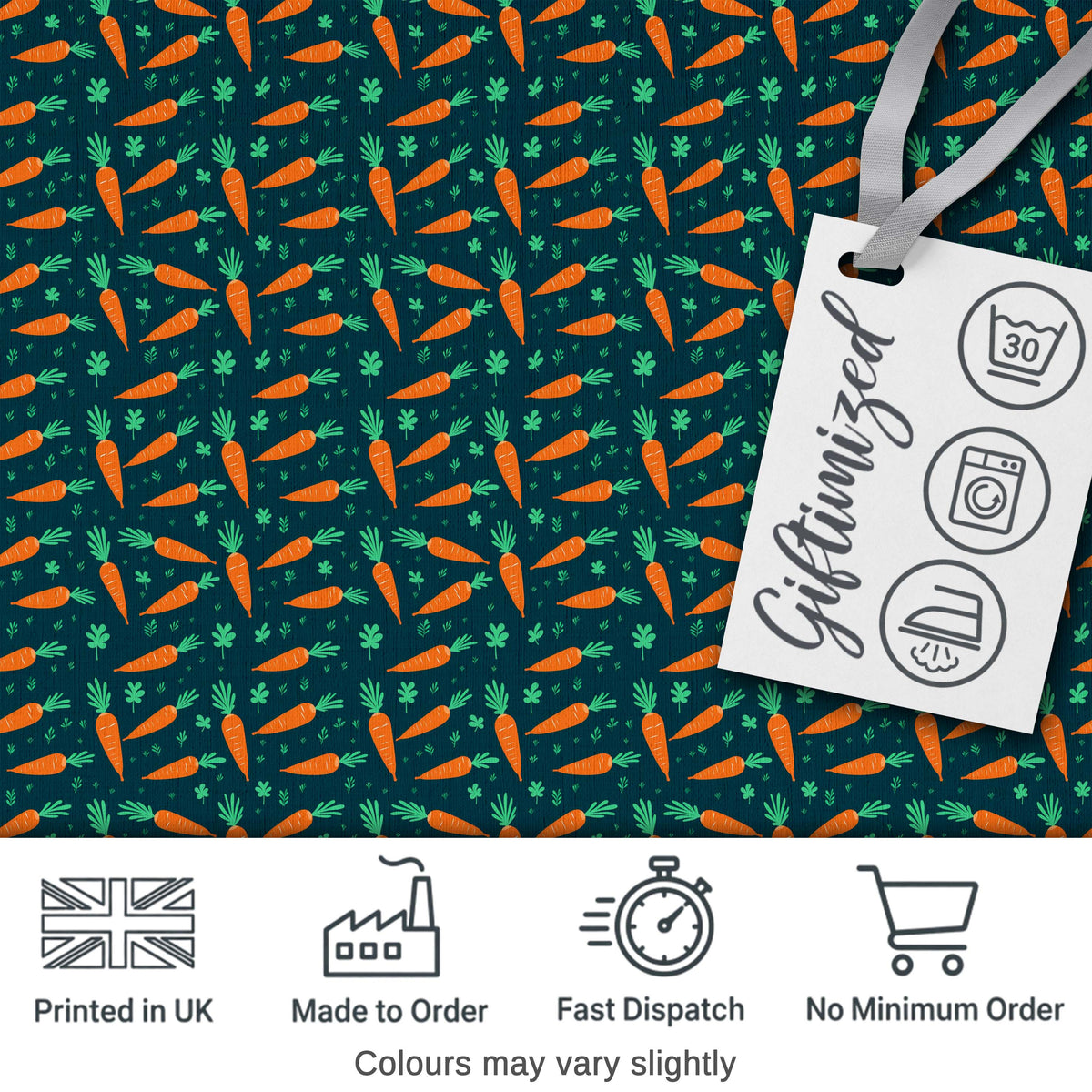 Delicate Watercolor Carrot and Herb Botanical Seamless Pattern Light  Digital Print Material by the Metre UK Sewing Quilting Textile