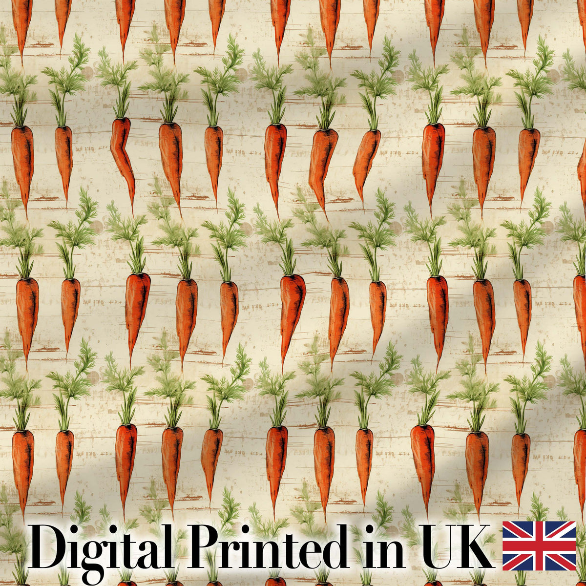 Light Minimal Carrot and Leaf Botanical Seamless Soft Neutral Lovely  Digital Print Material by the Metre UK Sewing Quilting Textile