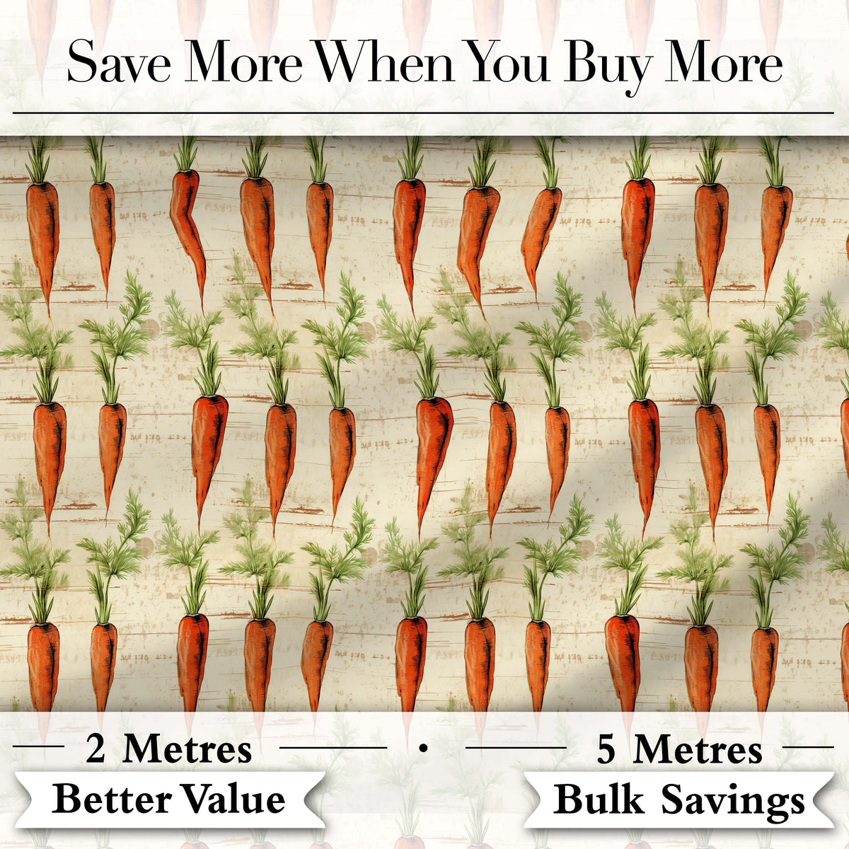 Light Minimal Carrot and Leaf Botanical Seamless Soft Neutral Lovely  Digital Print Material by the Metre UK Sewing Quilting Textile