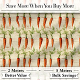 Light Minimal Carrot and Leaf Botanical Seamless Soft Neutral Lovely  Digital Print Material by the Metre UK Sewing Quilting Textile