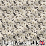 Vintage Chrysanthemum Floral Seamless Pattern Beige and Gold Lovely  Digital Print Material by the Metre UK Sewing Quilting Textile