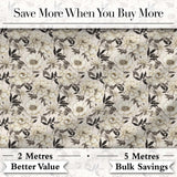 Vintage Chrysanthemum Floral Seamless Pattern Beige and Gold Lovely  Digital Print Material by the Metre UK Sewing Quilting Textile