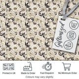 Vintage Chrysanthemum Floral Seamless Pattern Beige and Gold Lovely  Digital Print Material by the Metre UK Sewing Quilting Textile