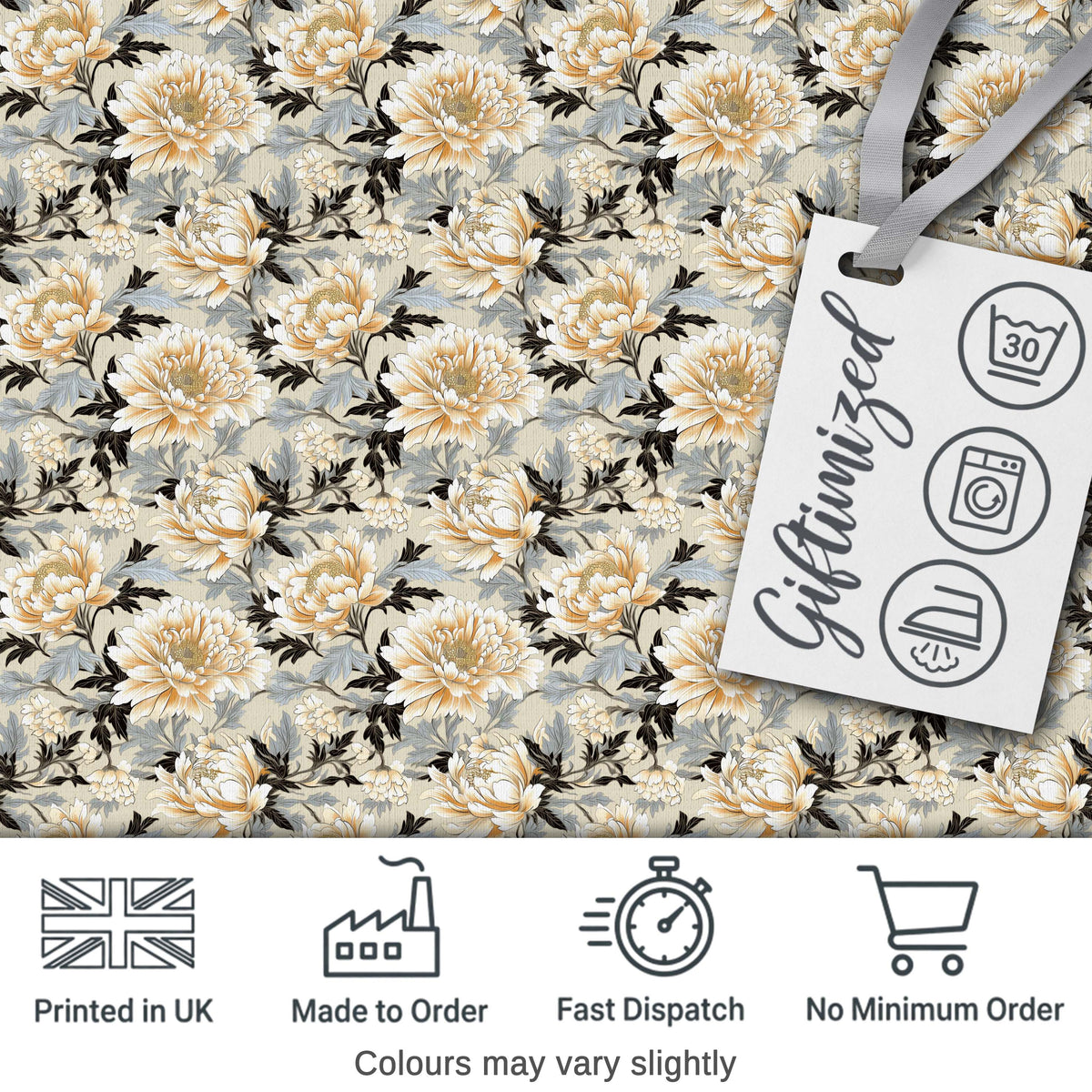Vintage Pink Peony Floral Branch Seamless Pattern Cute Unique Gift  Digital Print Material by the Metre UK Sewing Quilting Textile