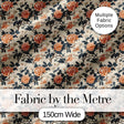 Orange Blue Peony Floral Vintage Botanical Seamless Pattern Lovely  Digital Print Material by the Metre UK Sewing Quilting Textile