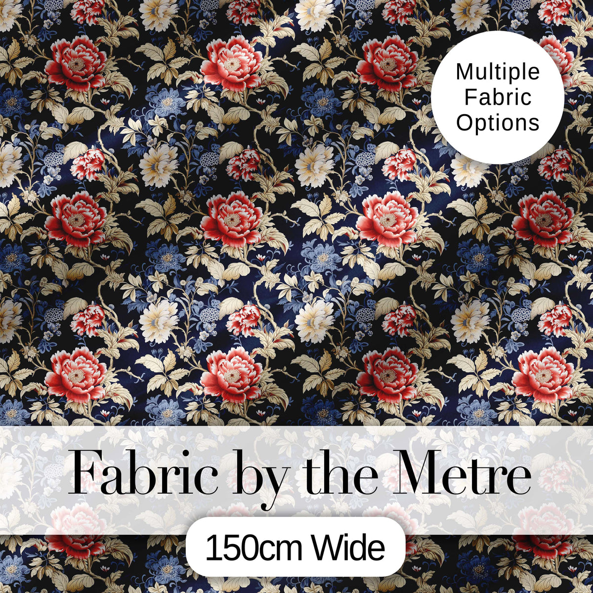 Classic Blue White Toile Floral Seamless Pattern Cute Unique Gift  Digital Print Material by the Metre UK Sewing Quilting Textile