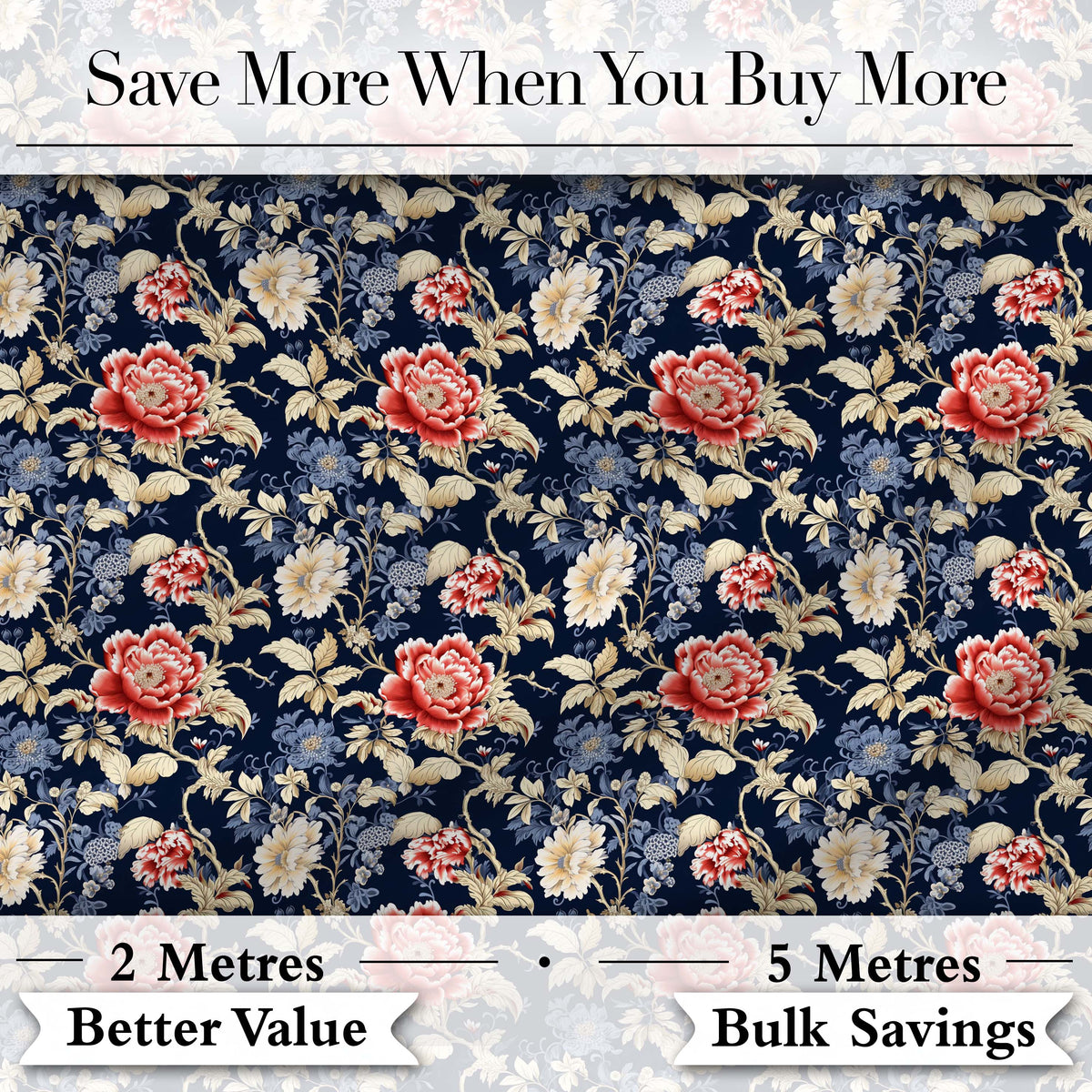Classic Blue White Toile Floral Seamless Pattern Cute Unique Gift  Digital Print Material by the Metre UK Sewing Quilting Textile