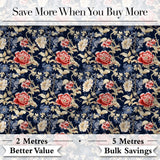 Classic Blue White Toile Floral Seamless Pattern Cute Unique Gift  Digital Print Material by the Metre UK Sewing Quilting Textile