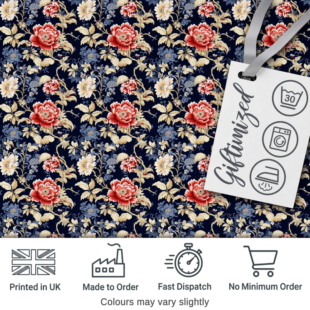 Classic Blue White Toile Floral Seamless Pattern Cute Unique Gift  Digital Print Material by the Metre UK Sewing Quilting Textile