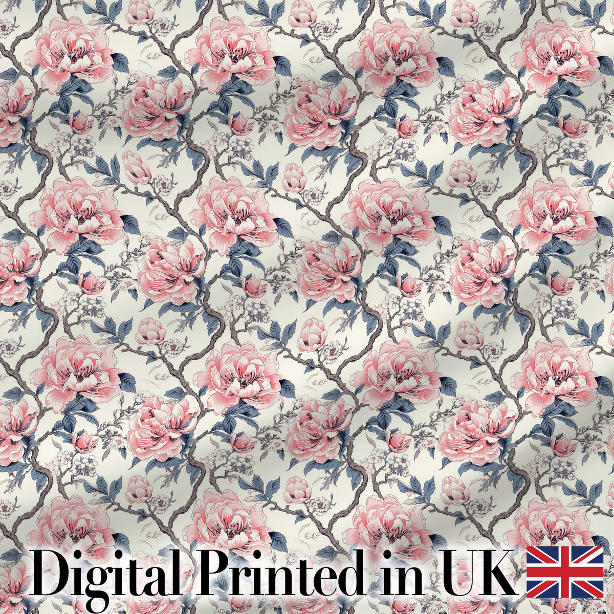 Soft Pastel Peony Floral Garden Seamless Pattern Cute Unique Gift  Digital Print Material by the Metre UK Sewing Quilting Textile
