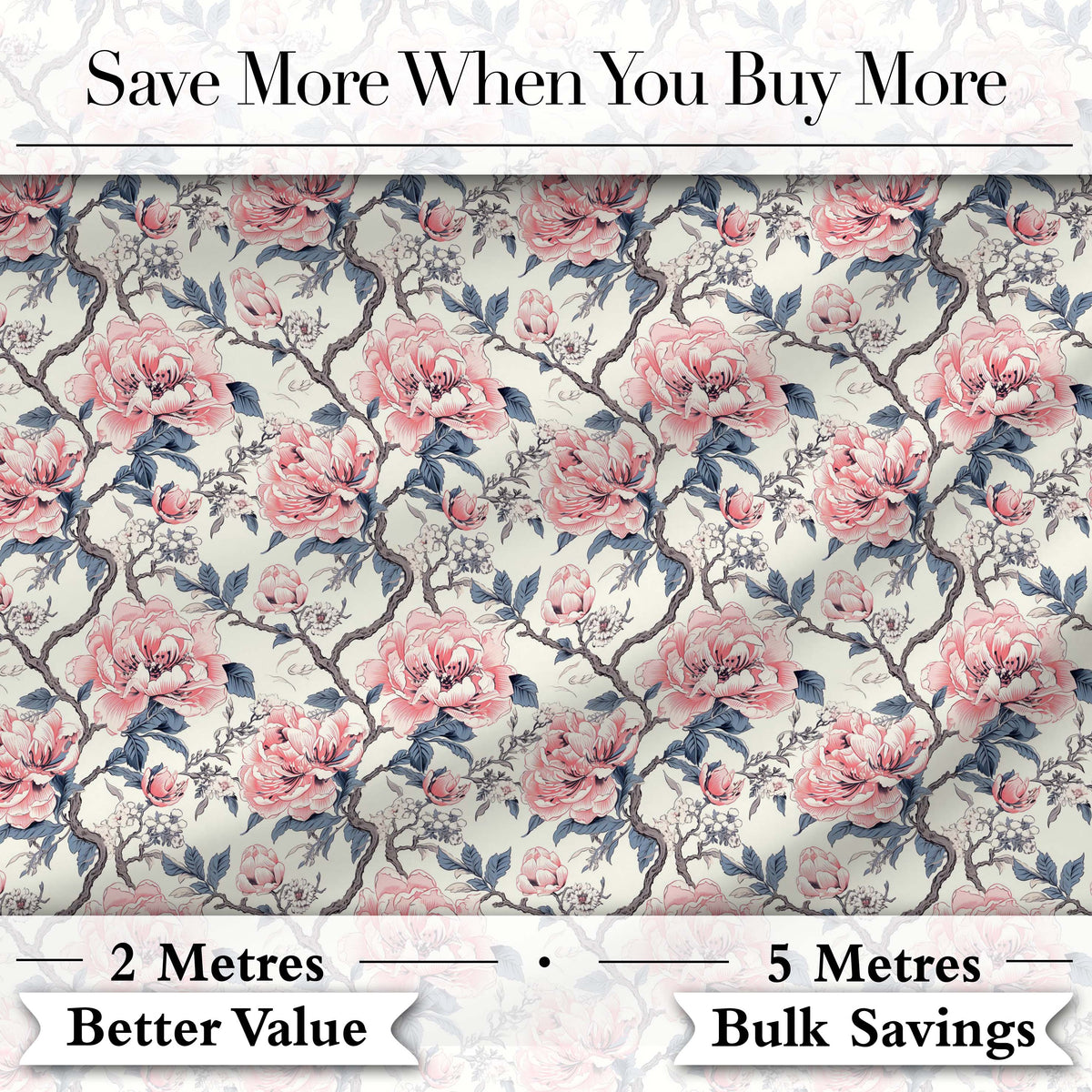 Soft Pastel Peony Floral Garden Seamless Pattern Cute Unique Gift  Digital Print Material by the Metre UK Sewing Quilting Textile