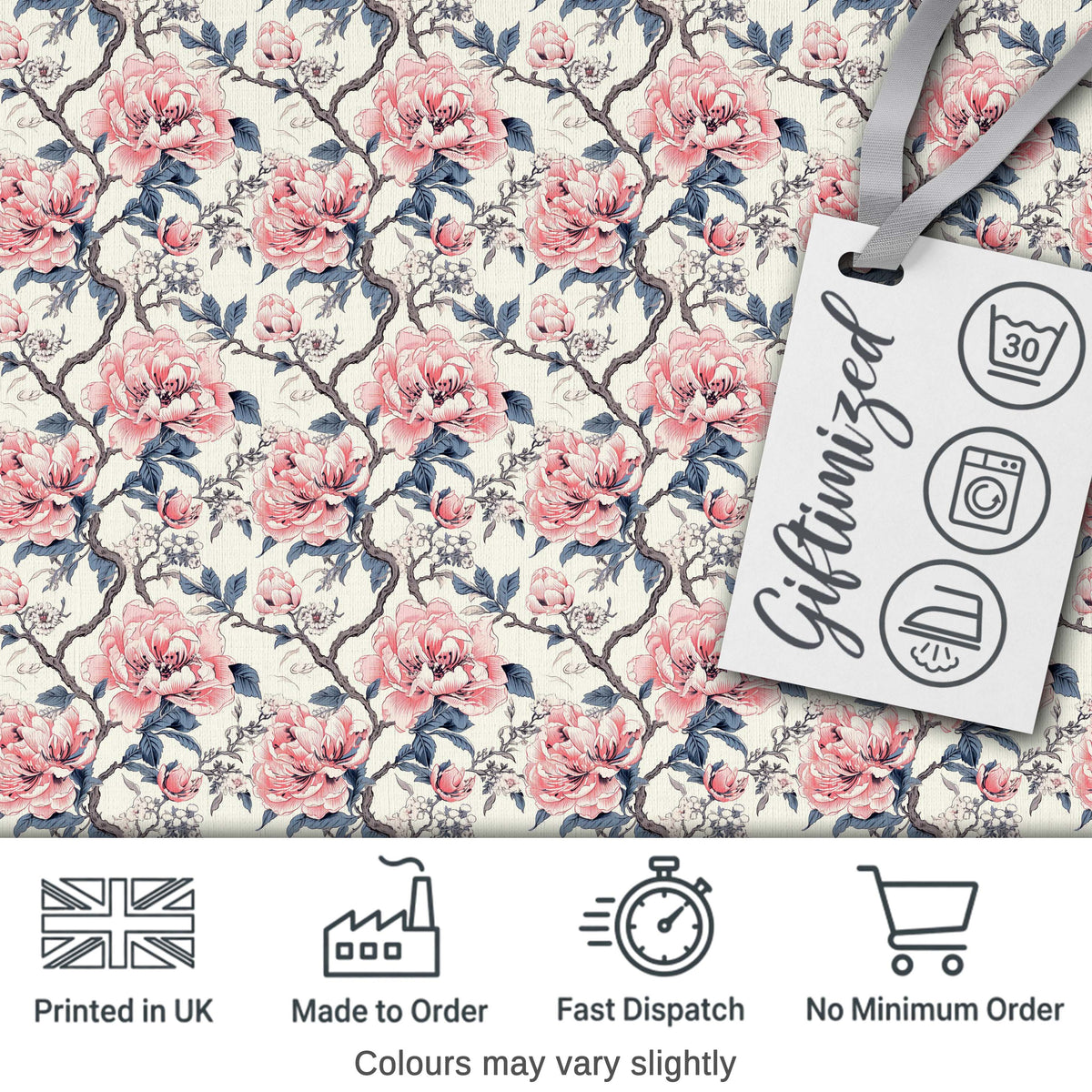 Soft Pastel Peony Floral Garden Seamless Pattern Cute Unique Gift  Digital Print Material by the Metre UK Sewing Quilting Textile