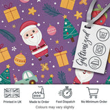 Blue Background Cute Santa Christmas Seamless Pattern Lovely  Digital Print Material by the Metre UK Sewing Quilting Textile