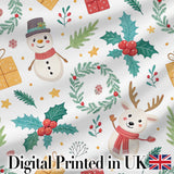 Cute Santa Gifts Christmas Tree Blue Festive Seamless Pattern Lovely  Digital Print Material by the Metre UK Sewing Quilting Textile